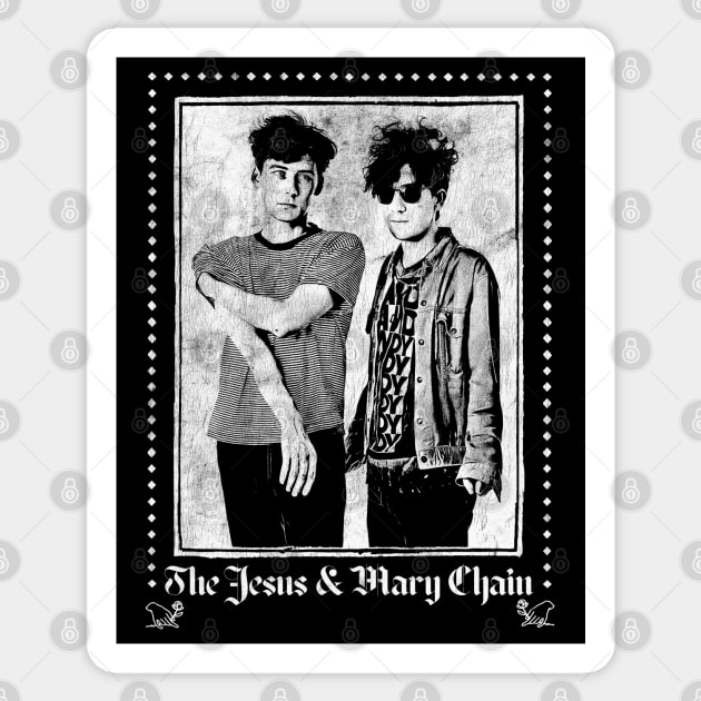 Jesus & Mary Chain - Vintage Look Fan Design Sticker by DankFutura